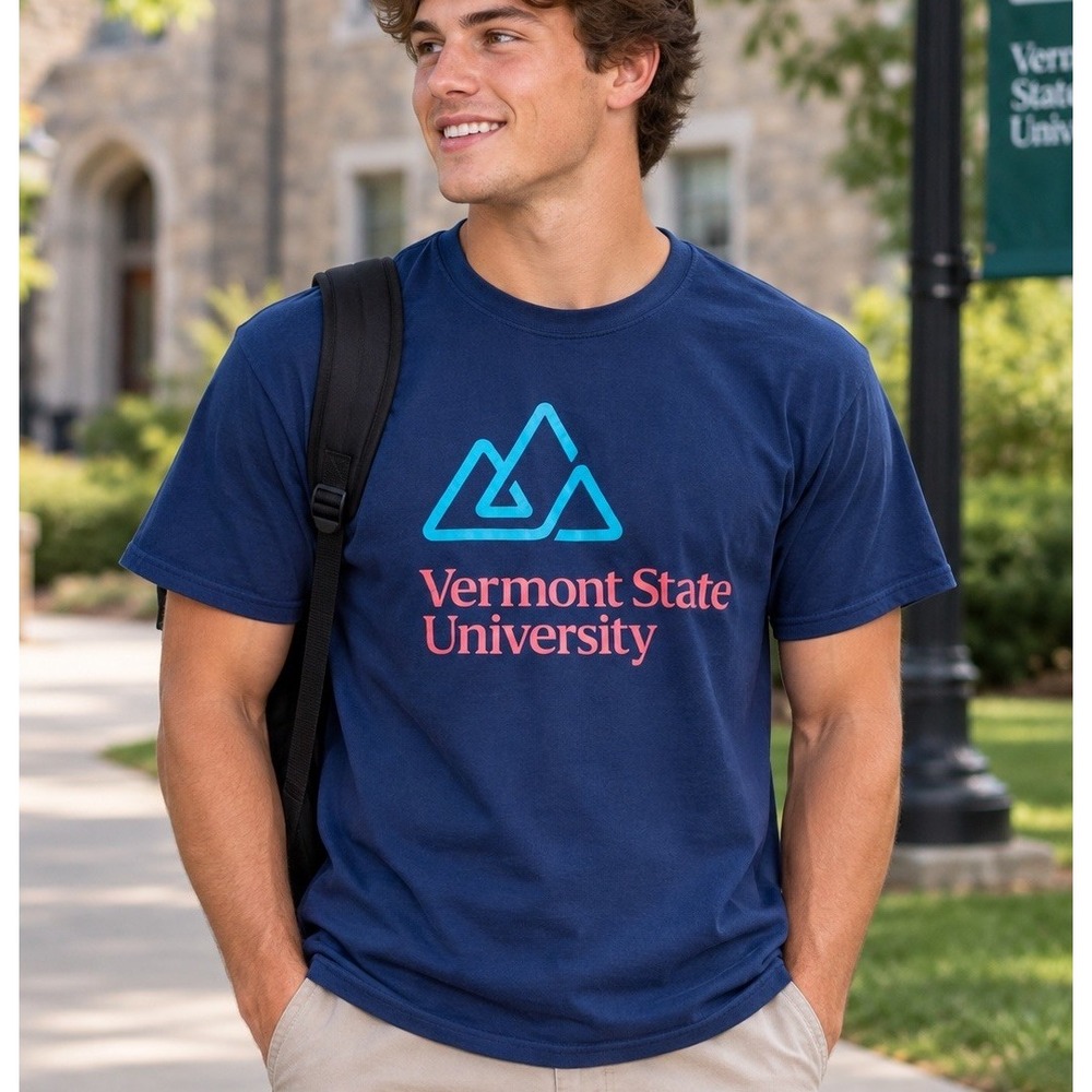 Y2K Vermont State University Castleton VT T-Shirt Adult Sz XL Graphic Tee Mens